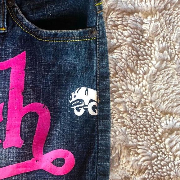 RELIST & SOLD 😃Von Dutch Colored LOGO Jeans Pink Green Motorcyles & Race Cars - Picture 5 of 12
